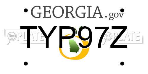 TYP97Z Georgia License Plate