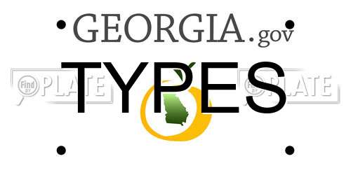 TYPES Georgia License Plate