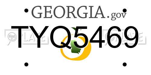 TYQ5469 Georgia License Plate