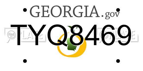 TYQ8469 Georgia License Plate