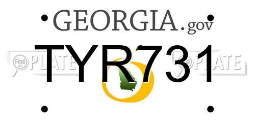 TYR731 Georgia License Plate