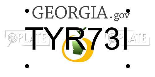 TYR73I Georgia License Plate