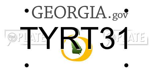 TYRT31 Georgia License Plate