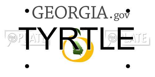 TYRTLE Georgia License Plate