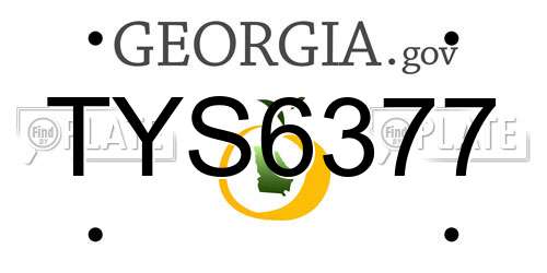 TYS6377 Georgia License Plate