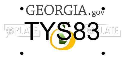 TYS83 Georgia License Plate