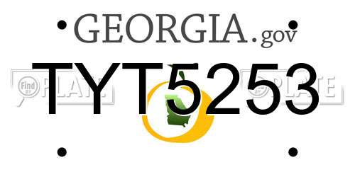TYT5253 Georgia License Plate