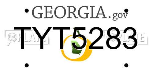TYT5283 Georgia License Plate