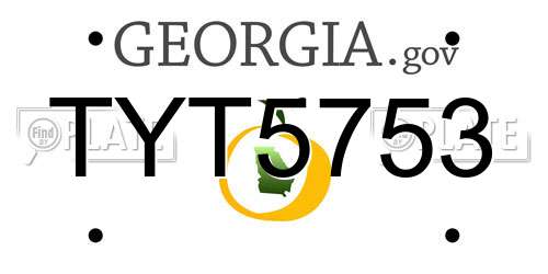 TYT5753 Georgia License Plate