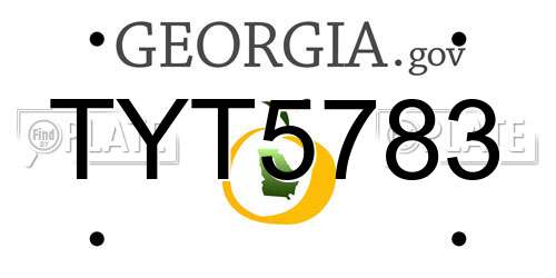 TYT5783 Georgia License Plate