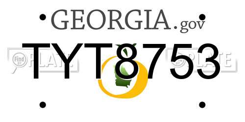 TYT8753 Georgia License Plate