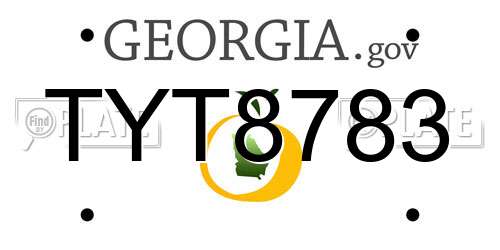 TYT8783 Georgia License Plate