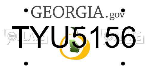 TYU5156 Georgia License Plate