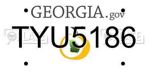 TYU5186 Georgia License Plate