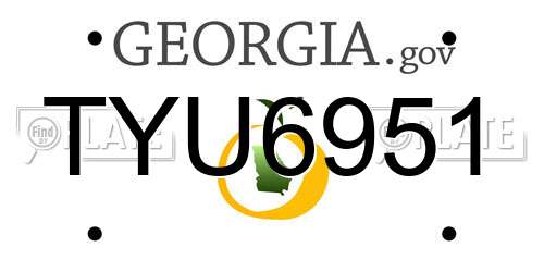 TYU6951 Georgia License Plate