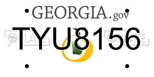 TYU8156 Georgia License Plate