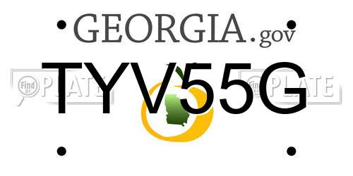 TYV55G Georgia License Plate