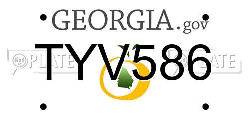 TYV586 Georgia License Plate