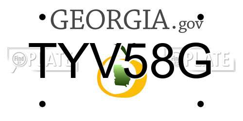 TYV58G Georgia License Plate