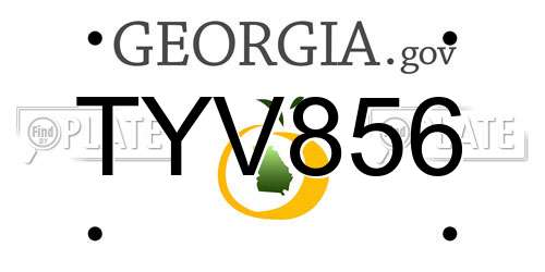 TYV856 Georgia License Plate