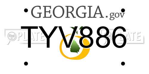 TYV886 Georgia License Plate