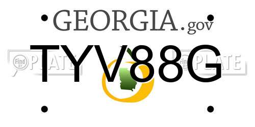 TYV88G Georgia License Plate