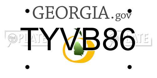 TYVB86 Georgia License Plate