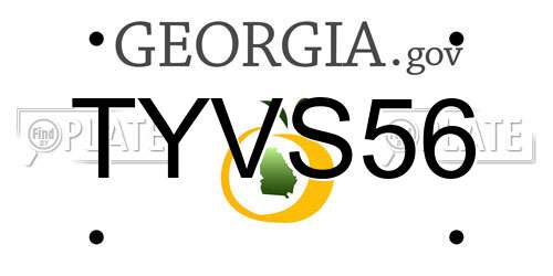TYVS56 Georgia License Plate