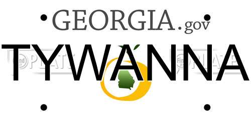 TYWANNA Georgia License Plate