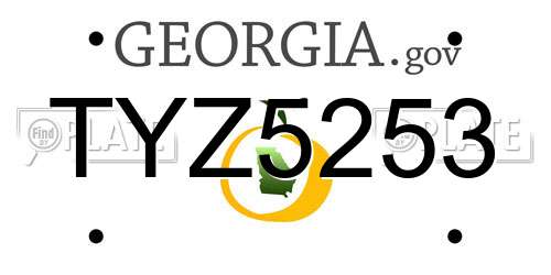 TYZ5253 Georgia License Plate