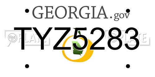 TYZ5283 Georgia License Plate