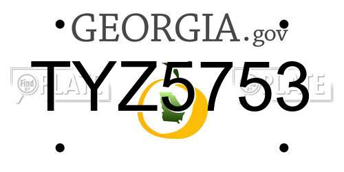 TYZ5753 Georgia License Plate