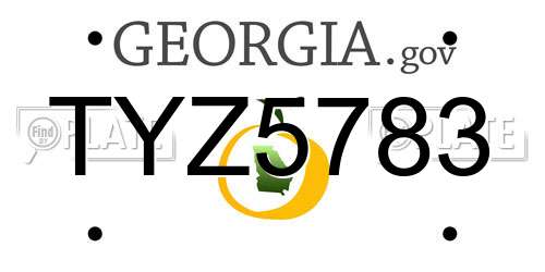 TYZ5783 Georgia License Plate