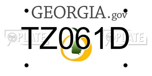 TZ061D Georgia License Plate
