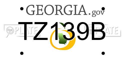 TZ139B Georgia License Plate