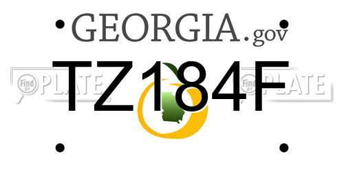 TZ184F Georgia License Plate