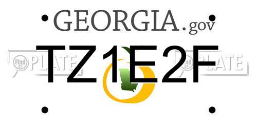 TZ1E2F Georgia License Plate