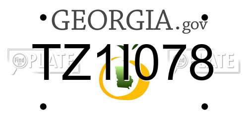 TZ1I078 Georgia License Plate
