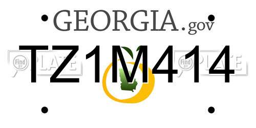TZ1M414 Georgia License Plate
