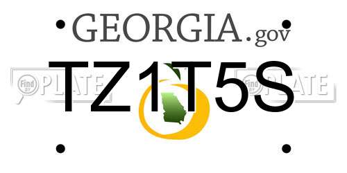 TZ1T5S Georgia License Plate
