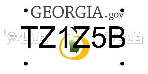 TZ1Z5B Georgia License Plate
