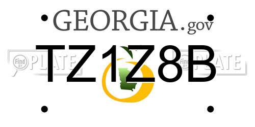TZ1Z8B Georgia License Plate
