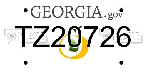 TZ20726 Georgia License Plate