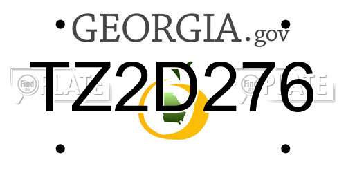 TZ2D276 Georgia License Plate