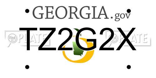 TZ2G2X Georgia License Plate