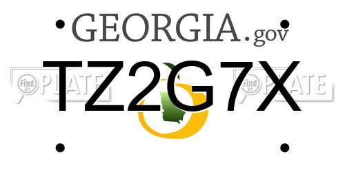 TZ2G7X Georgia License Plate
