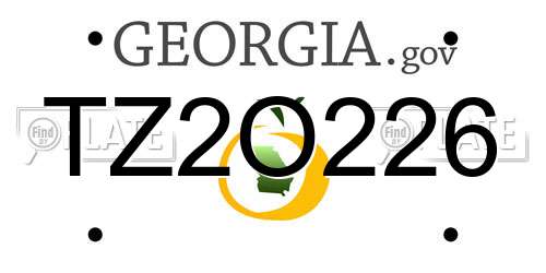 TZ2O226 Georgia License Plate