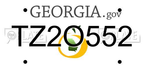 TZ2O552 Georgia License Plate