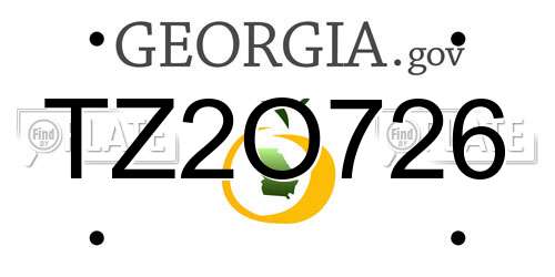 TZ2O726 Georgia License Plate