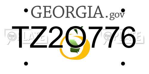 TZ2O776 Georgia License Plate